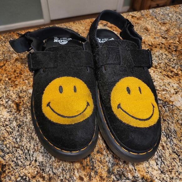 Dr. Martens Jorge Mules Smiley Face Black Mens Sandals Shoes US 12 main image 2